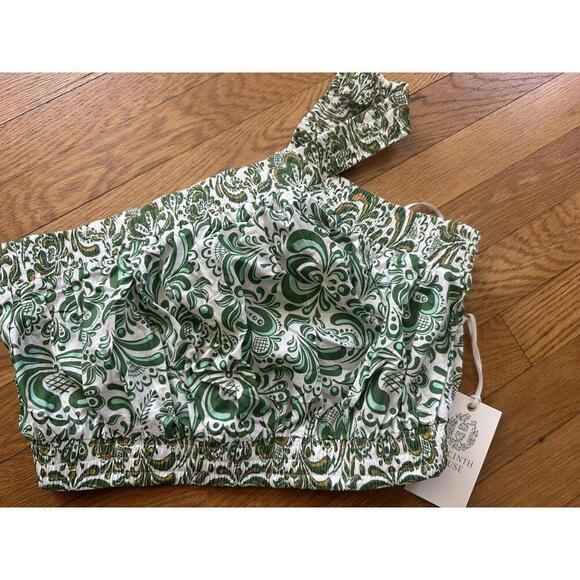 Tuckernuck Hyacinth House Green Floral Gina Crop Top $98 NWT Extra Small XS - Picture 2 of 5